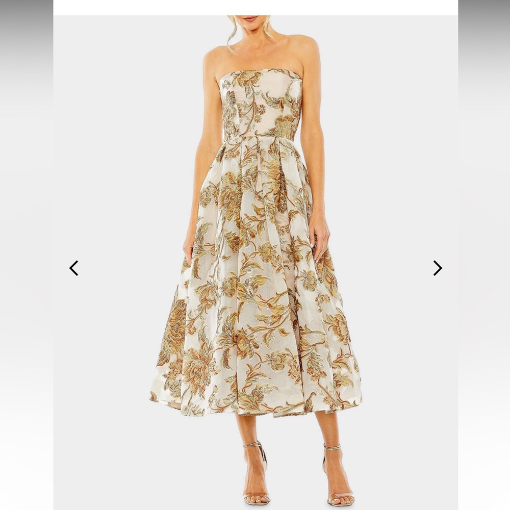 Mac Duggal Strapless Midi Dress